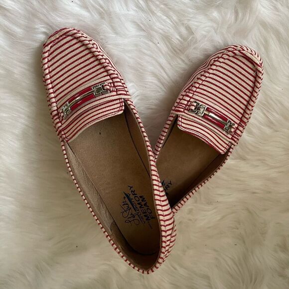 Life Stride vanity red & white stripes slip on loafers with memory foam … - Picture 5 of 9